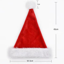 Load image into Gallery viewer, Fleece-Lined Thickened Christmas Hat Adult and Children Christmas Decorations Long Fluff Short Fluff Red and White Plaid Hat
