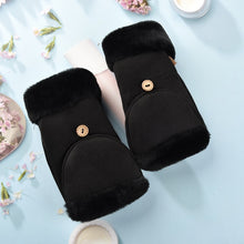 Load image into Gallery viewer, Winter Warm Fleece-Lined Thick Women's Korean-Style Cute Flip Half Finger Gloves for Students
