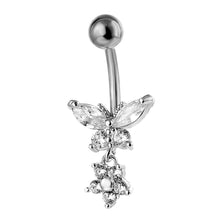 Load image into Gallery viewer, Ornament Exclusive for Cross-Border High Quality Zircon Pansy Distinguish Navel Stud Belly Ring