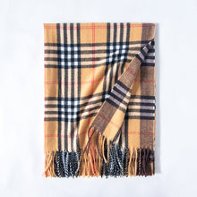 Load image into Gallery viewer, Scarf Stall Color-Contrast Check Artificial Cashmere Scarf Fashion Color Changing Scarf Women's Winter Japanese and Korean Sweet
