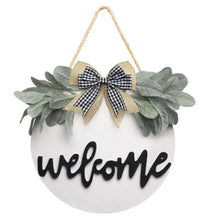 Load image into Gallery viewer, Dexiang 30cm Circular Wood Welcome Signboard Doors and Windows Decoration Garland
