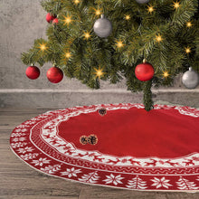 Load image into Gallery viewer, Christmas Decoration Supplies Knitted Acrylic Snowflake Christmas-Tree Skirt Tree Bottom Decorative Tree Apron