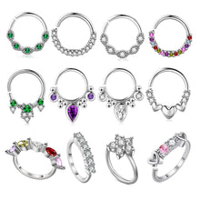 Load image into Gallery viewer, Nose Ring Ear Bone Ring Dual-Use 20G Ear and Nose Puncture Jewelry 12-Piece Set