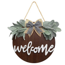 Load image into Gallery viewer, Dexiang 30cm Circular Wood Welcome Signboard Doors and Windows Decoration Garland