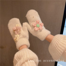 Load image into Gallery viewer, Autumn and Winter Women's Outdoor Riding Gloves Cartoon Cute Rabbit Thickened Fleece Warm Gloves