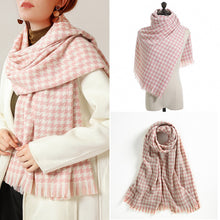 Load image into Gallery viewer, Houndstooth Scarf for Women Winter 2023 New Plaid Artificial Cashmere Scarf Thick Shawl Scarf for Women