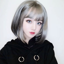 Load image into Gallery viewer, Wig Men's and Women's Collarbone Short Hair Bobo Korean Bobhaircut round Face Internet Celebrity Lolita Handsome White Full-Head Wig Style