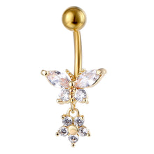 Load image into Gallery viewer, Ornament Exclusive for Cross-Border High Quality Zircon Pansy Distinguish Navel Stud Belly Ring