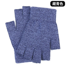 Load image into Gallery viewer, Warm-Keeping and Cold-Proof Winter Men's Half-Finger Gloves Autumn and Winter Fleece-Lined Thickened Fingerless Knitted Gloves