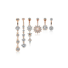 Load image into Gallery viewer, Stone Navel Stud Set Combination Zircon Puncture Belly Ring