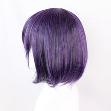 Load image into Gallery viewer, Profoundly Mad Gambler Cos Wig Shengzhimo Student Union Inner Buckle Rinka Haircut Black Purple Short Anime Wig
