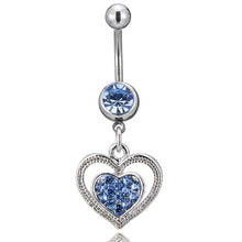 Load image into Gallery viewer, Piercing Jewelry Heart-Shaped Alloy Jeweled Pendant Navel Ring Navel Nail