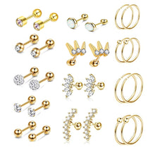 Load image into Gallery viewer, Zircon Stud Earrings Women's Piercing Jewelry Ear Clip Bone Nail Suit