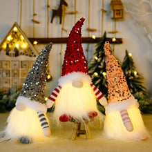 Load image into Gallery viewer, New Christmas Decorative Sequins Rudolf Doll with Lights Faceless Doll Ornaments