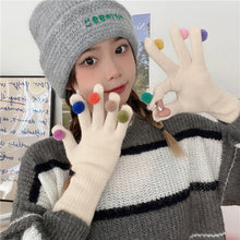 Load image into Gallery viewer, Winter Cute Girl Five Finger Cycling Thickened Warm Can Be Touch Screen Knitted Gloves