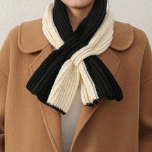 Load image into Gallery viewer, Small Scarf Short Women's Autumn and Winter Cross Knitted Scarf Korean Style Colorblock All-Matching