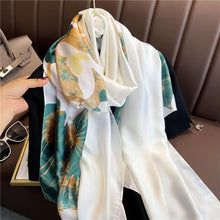Load image into Gallery viewer, Spring and Summer New Silk Scarf Gift Silk Imitation Silk Women's Printed Imitation Mulberry Silk Beach Towel Shawl Scarf