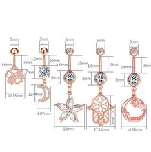 Load image into Gallery viewer, New Five-Leaf Flower Zircon Navel Ring Navel Stud Piercing Jewelry