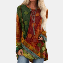 Load image into Gallery viewer, Women's Autumn and Winter Ethnic Style Retro Loose Long Sleeve plus Size Fashion T-shirt