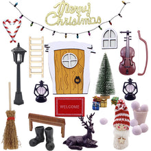 Load image into Gallery viewer, Christmas Elf Door Mini Doll House Fairy Door Christmas Decoration Scene House