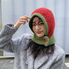 Load image into Gallery viewer, French Hat Female Winter Neck Warmer Scarf Integrated Niche Knitted Woolen Cap Thermal Head Cover Hat