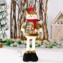 Load image into Gallery viewer, Christmas Retro Snowflake Checked Cloth Retractable Doll Hotel Mall Christmas Decorations Arrangement Ornaments