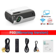 Load image into Gallery viewer, HD Projector P80 Small Projector Portable Children Smart Projector Support 1080P