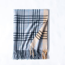 Load image into Gallery viewer, Scarf Stall Color-Contrast Check Artificial Cashmere Scarf Fashion Color Changing Scarf Women's Winter Japanese and Korean Sweet