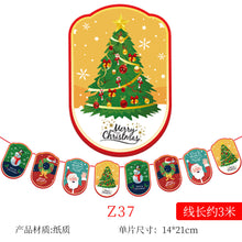 Load image into Gallery viewer, Christmas Decoration Cartoon Paper Hanging Flag Colorful Flags Christmas Holiday Scene Atmosphere Layout Christmas Paper Hanging Flag