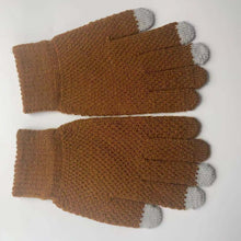 Load image into Gallery viewer, Warm Finger Riding Gloves Men's Solid Color with Fur Thickened Knitted Touch-Screen Gloves