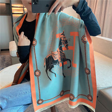 Load image into Gallery viewer, H Cashmere Big Scarf Women's Winter Thermal Long Thickened Carriage Foreign Trade Scarf Shawl Dual-Use