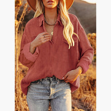 Load image into Gallery viewer, Women's Corduroy Polo Collar Top Pullover Loose Solid Color Shirt Coat