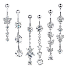 Load image into Gallery viewer, Multi-Layer Stainless Steel Belly Ring Long-Sleeved Suit Navel Stud Piercing Jewelry