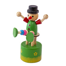 Load image into Gallery viewer, 6pcs cartoon cute wooden clown tabletop setting swing puppet children toy set