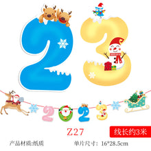 Load image into Gallery viewer, Christmas Decoration Cartoon Paper Hanging Flag Colorful Flags Christmas Holiday Scene Atmosphere Layout Christmas Paper Hanging Flag