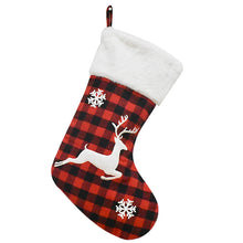 Load image into Gallery viewer, Christmas Decoration Supplies Black and Red Plaid Christmas Stockings Children's Gift Bag Candy Bag Ballet Socks