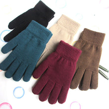 Load image into Gallery viewer, Winter Gloves Warm Gloves Thickened Fleece-Lined Elastic Knitted Gloves Men's and Women's Cold-Proof Riding Gloves