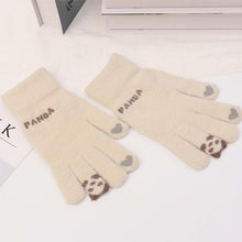 Load image into Gallery viewer, Fleece-Lined Thickened Touch Screen Warm Gloves Knitted Lesser Panda Plush Gloves Female Cute