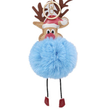 Load image into Gallery viewer, Christmas Elk Fur Ball Keychain Cute Bag Pompons Pendant Pompons Christmas Fuzzy Ball Hanging Drop 5pcs