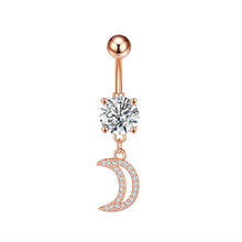 Load image into Gallery viewer, New Five-Leaf Flower Zircon Navel Ring Navel Stud Piercing Jewelry