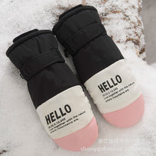 Load image into Gallery viewer, Women's Ski Gloves Fashion English Color Matching Windproof Cycling plus Velvet Thickened Bag Finger