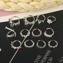 Load image into Gallery viewer, Nose Ring Ear Bone Ring Dual-Use 20G Ear and Nose Puncture Jewelry 12-Piece Set