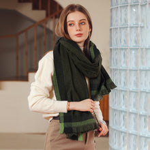 Load image into Gallery viewer, Scarf Border Color-Contrast Check Printed Shawl Scarf Direct Supply Women's Scarf