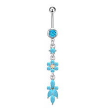 Load image into Gallery viewer, High Quality Five-Piece Blue Turquoise Series Belly Ring Combination
