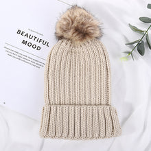 Load image into Gallery viewer, Knitted Wool Hat Winter Warm Fashion Wool Fluffy Ball Cap Fashion Thickened