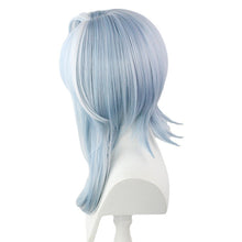 Load image into Gallery viewer, Youla Cosplay wig Blue And White Gradient Dyed Upturned Irregular Sideburns Original God Cos Wig