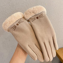 Load image into Gallery viewer, Winter Women's Korean-Style Cute Bow Fleece-Lined Thickened Autumn Riding Electric Car Cold-Proof Warm Touch Screen Gloves