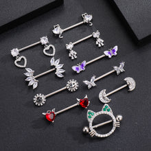 Load image into Gallery viewer, Jewelry Zircon Nipple Ring Adhesive Nail Piercing