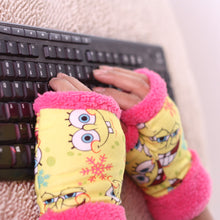Load image into Gallery viewer, Cute Touch Screen Open Finger Student Writing Half Typing Plush Half Finger Gloves
