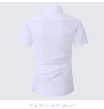 Load image into Gallery viewer, Solid Color Business Imitation Linen Cotton Solid Color Men's Short Sleeve